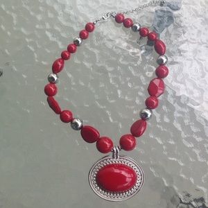 Red and Silver Necklace